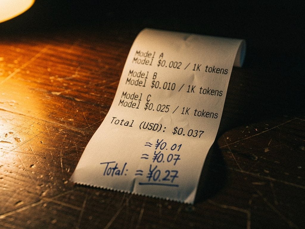 Thermal printer receipt with AI pricing comparisons